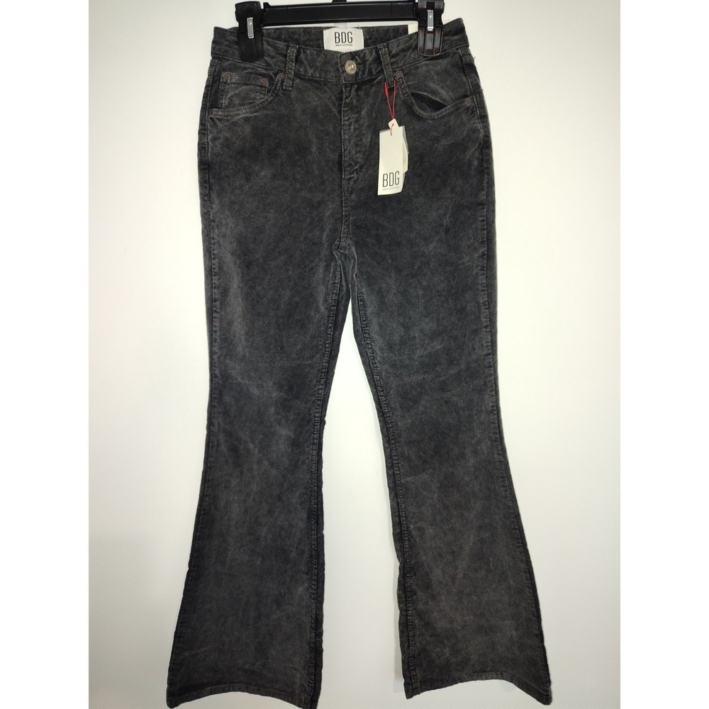 BDG Urban Outfitters Low Rise Flare Corduroy Pants Washed Black 31W 32L NEW